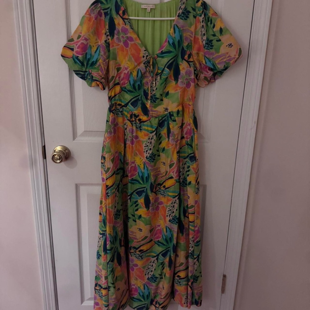 Skies Are Blue Vibrant Floral Midi Dress